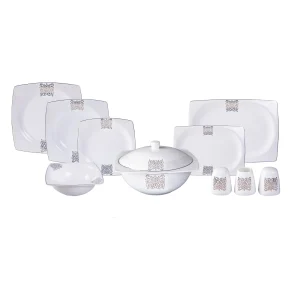 Karaca Fine Bone Lotus 43 Parça 8 Kişilik Yemek Takımı Kare