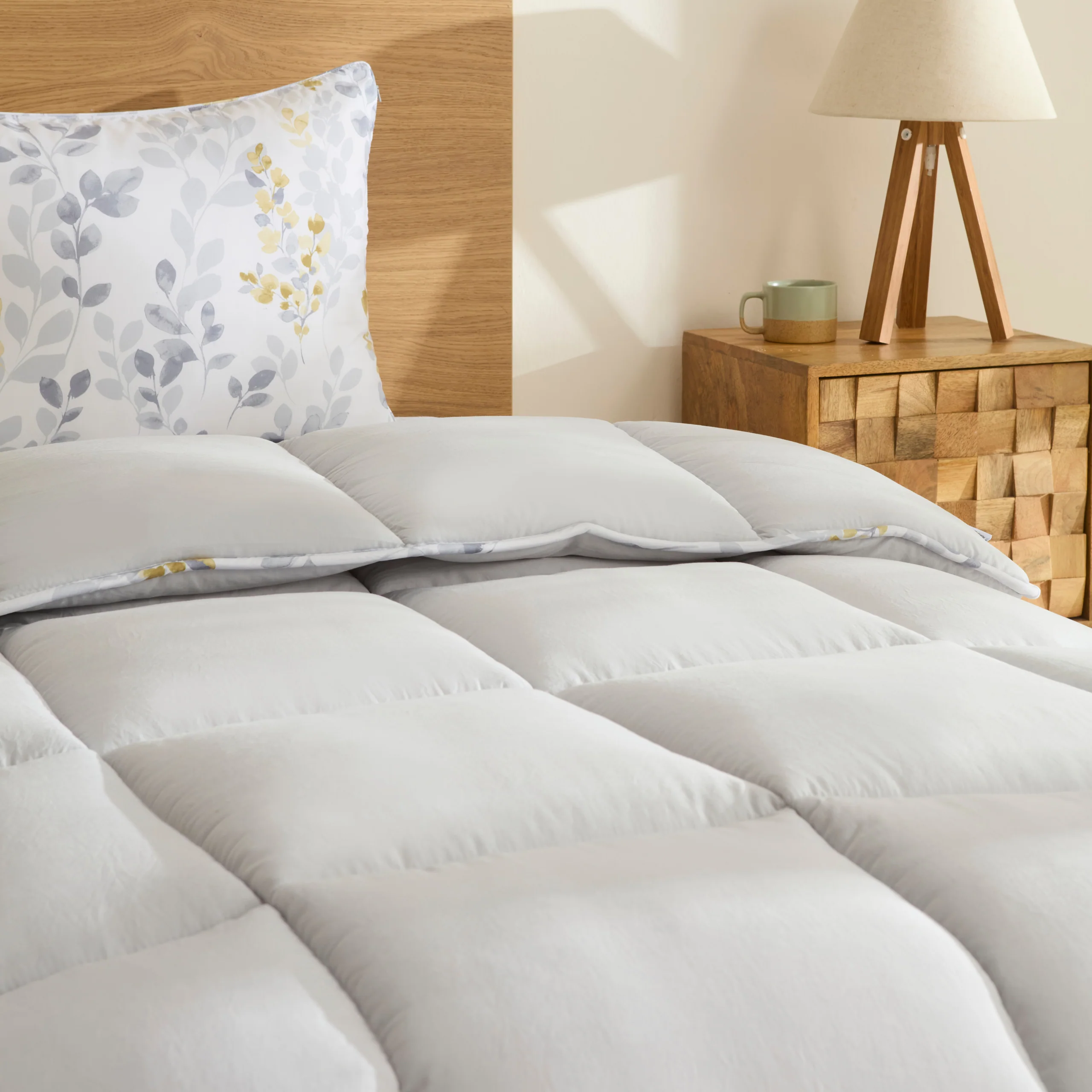 Karaca Leaf Graues Einzel Comforter Set 155x220+50x70 – Bild 2