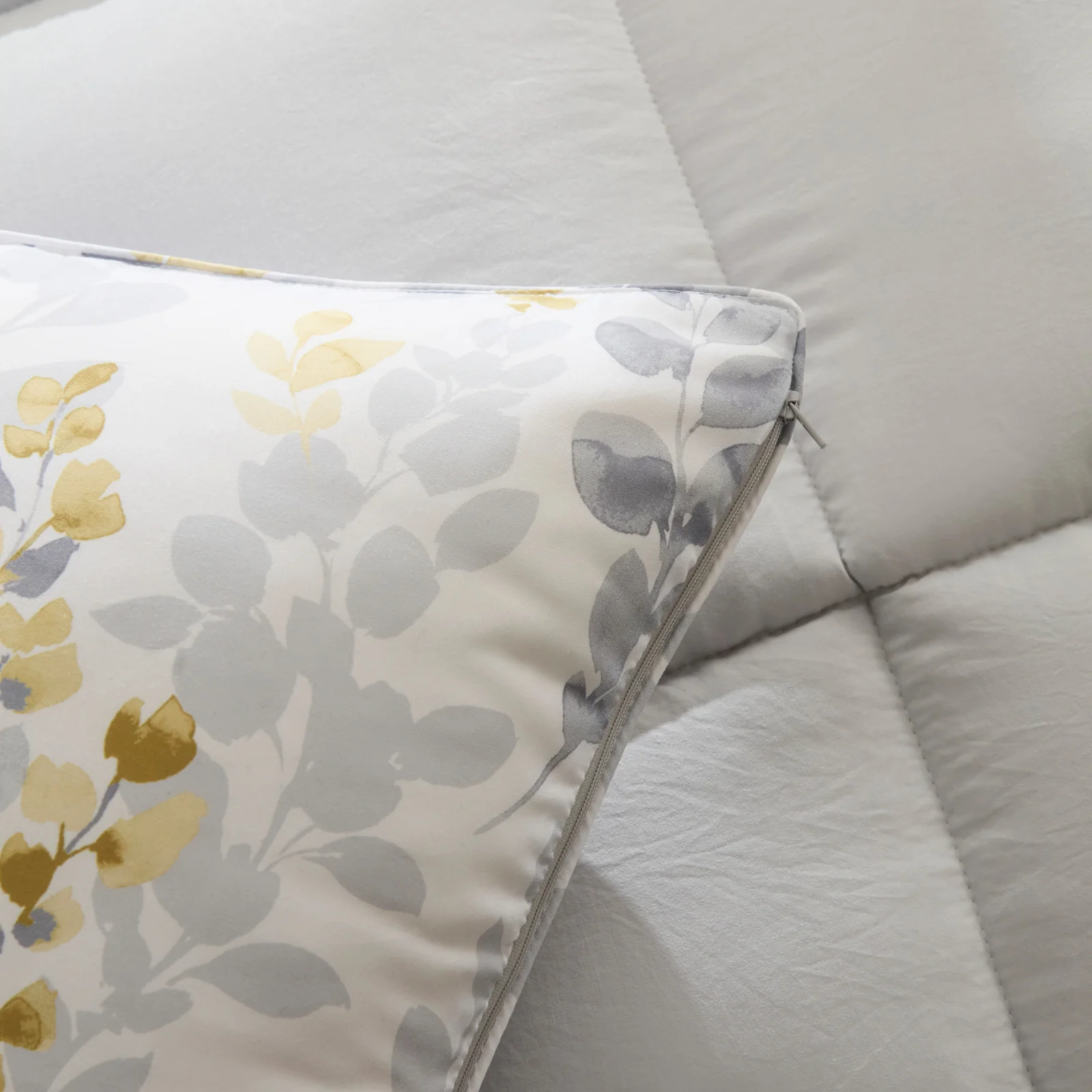 Karaca Leaf Graues Einzel Comforter Set 155x220+50x70 – Bild 3