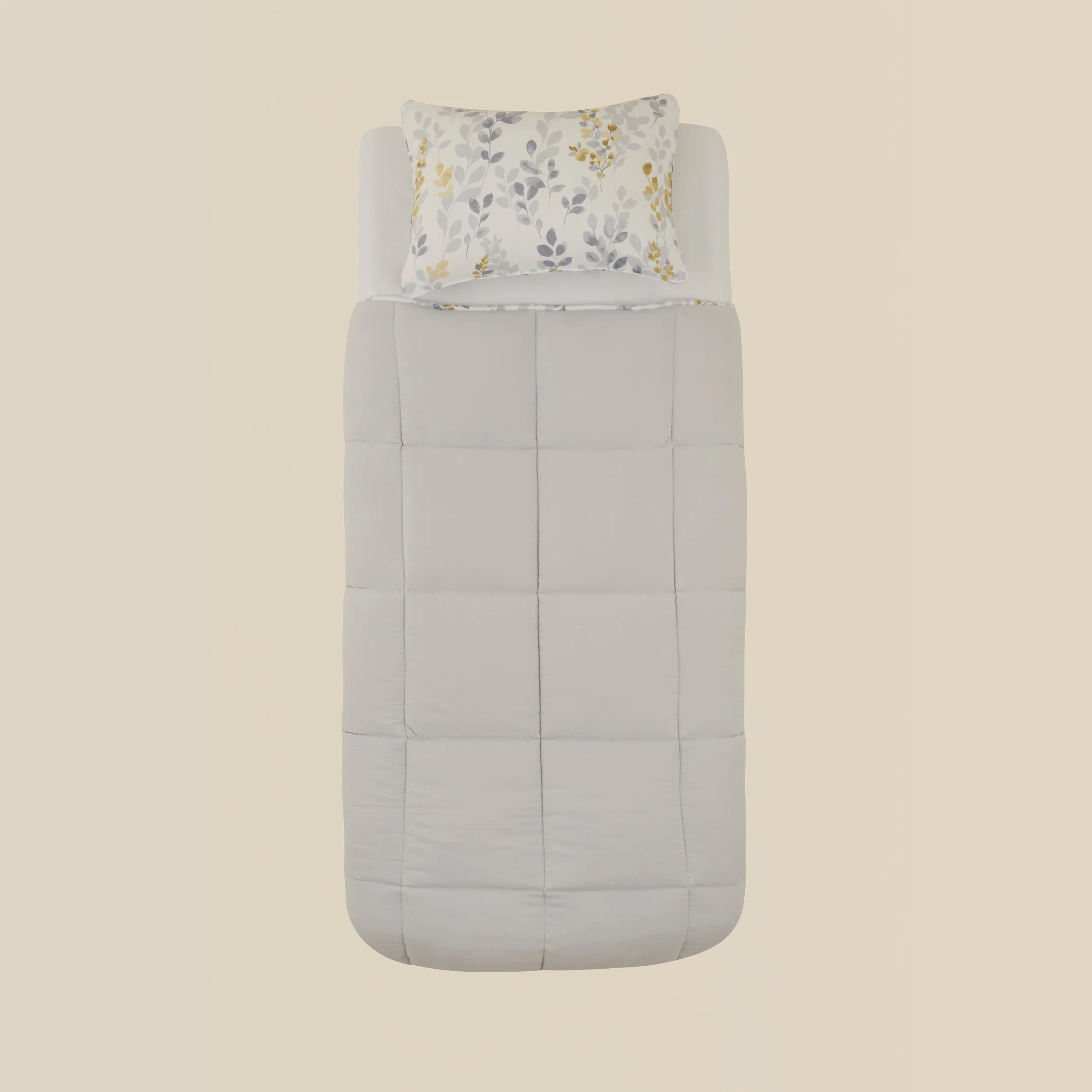 Karaca Leaf Graues Einzel Comforter Set 155x220+50x70 – Bild 5