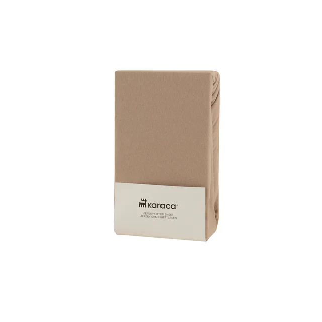 Karaca Home Jerseystretch Spannbettlaken, 120x200+30cm, Beige – Bild 3
