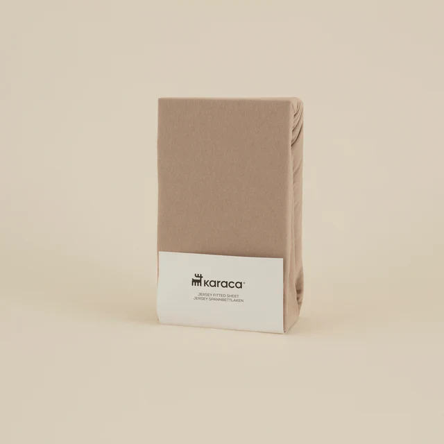 Karaca Home Jerseystretch Spannbettlaken, 120x200+30cm, Beige – Bild 2