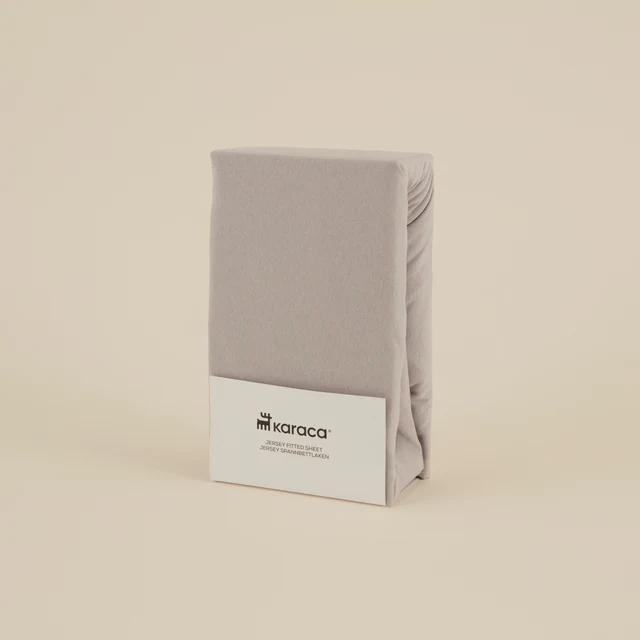 Karaca Home Jerseystretch Spannbettlaken, 180x200+30cm, Grau – Bild 2