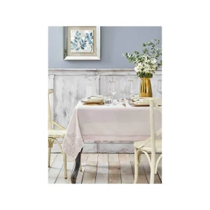 Karaca Home Ades Kreidefarbige Französische Spitze 160x240 Tischtuch/Tischabdeckung