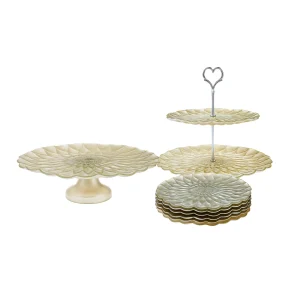 Karaca Dahlia Rosa 8-teiliges Gebäck- und Tortenset