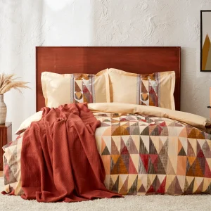 Karaca Home Franela 100% baumwolle doppelbett bettwäsche set mit decken-geschenk