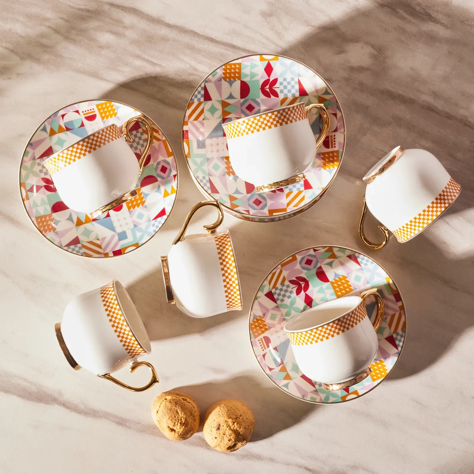 Karaca Lyria 12 teiliges Kafeetassen Set für 6 Personen – Bild 2