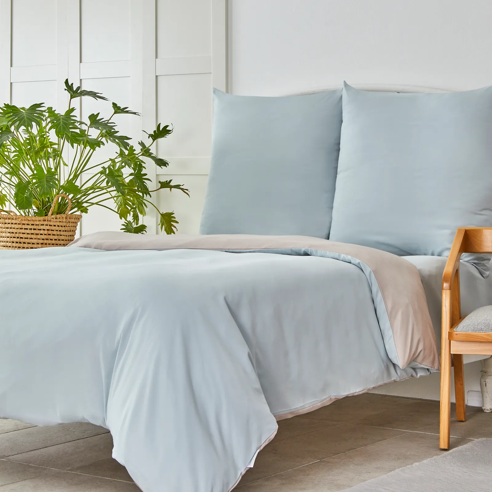 Karaca Home Mint Grün und Beige Bettbezug Set doppelt – Bild 3