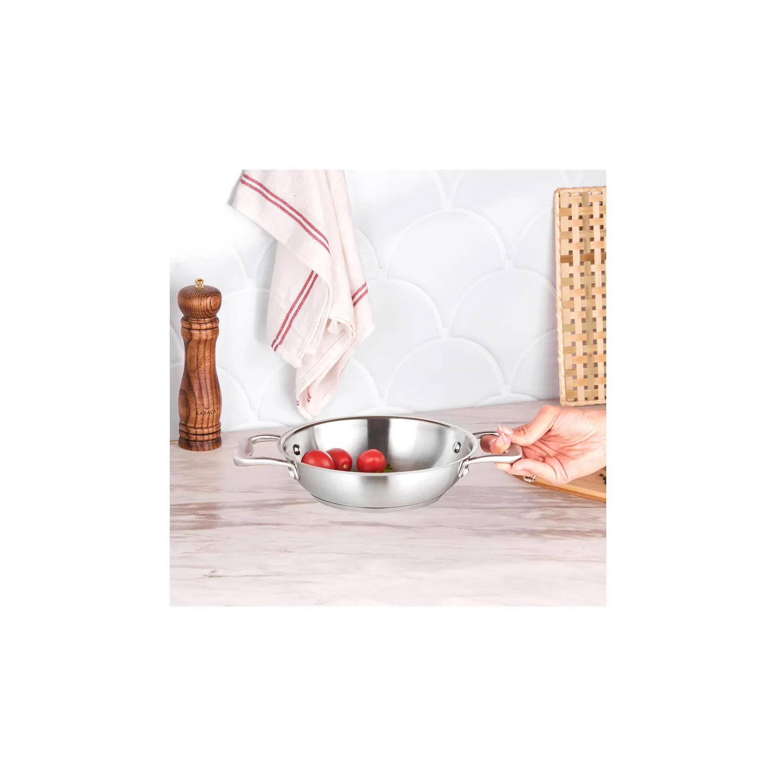 Karaca PowerSteel Pro Tottori 316+ Edelstahl Servierpfanne 20 cm – Bild 3