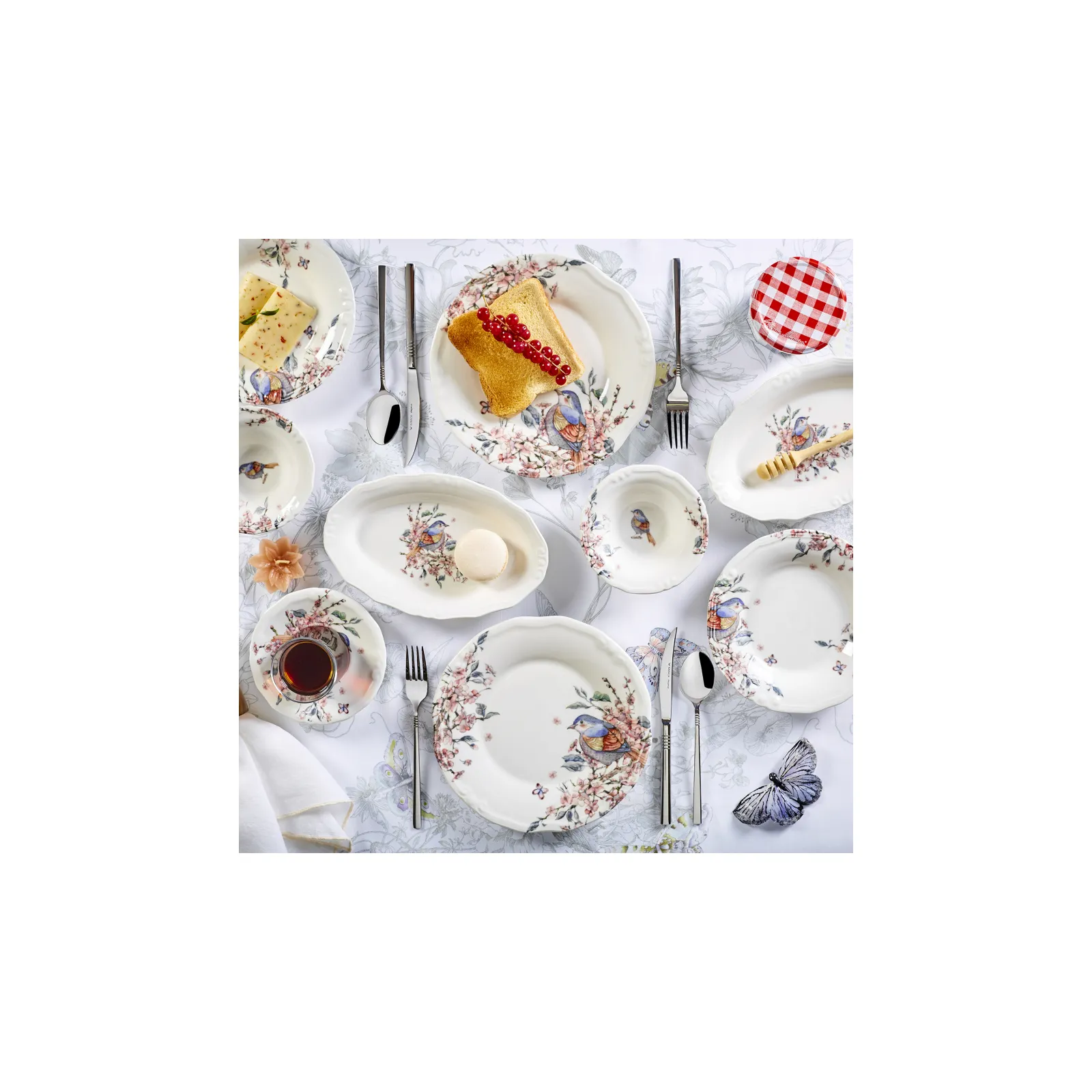 Karaca Josetta Frühstücksset und Servierschalen, 26 Teilig – Bild 4