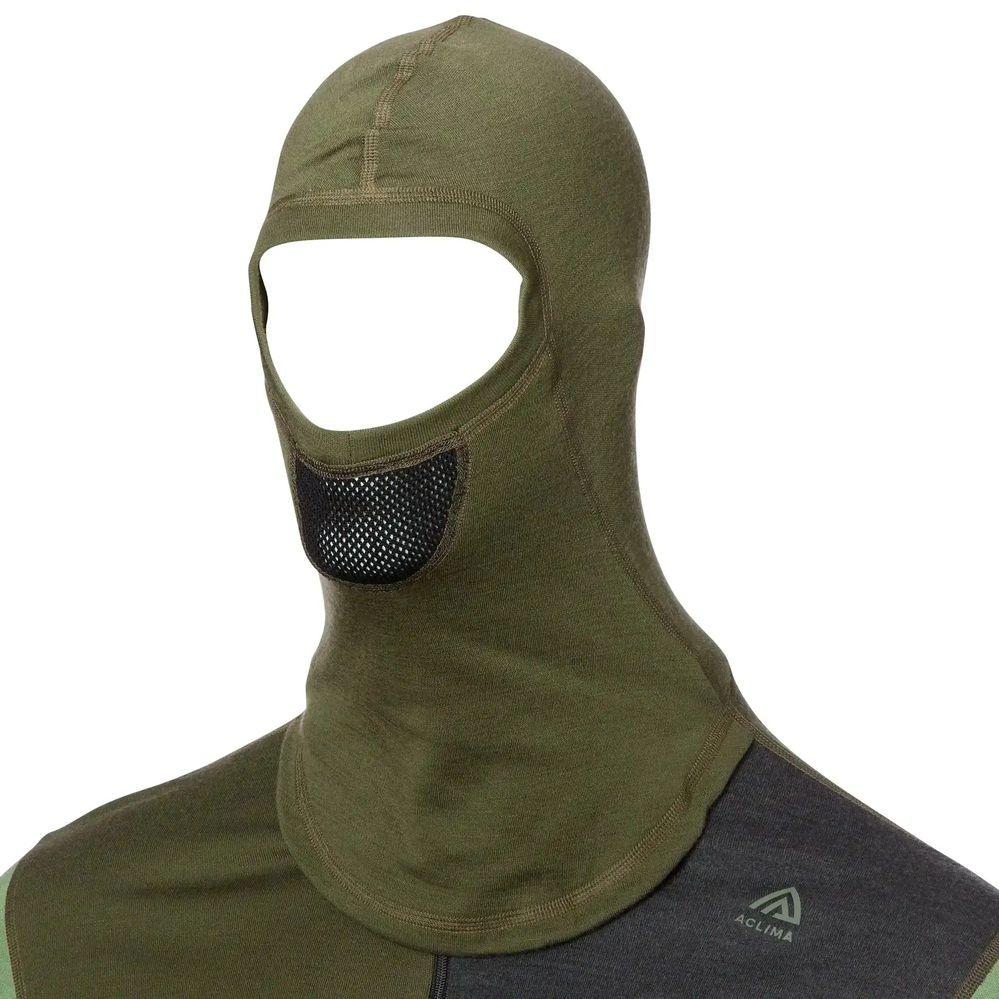 Hoodie WarmWool Sweater Zip olive night dill melange – Bild 4