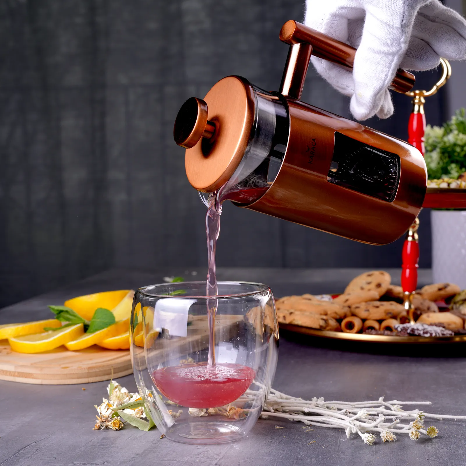 Karaca Borosilikat Glas Kupfer French Press 350 ml – Bild 6