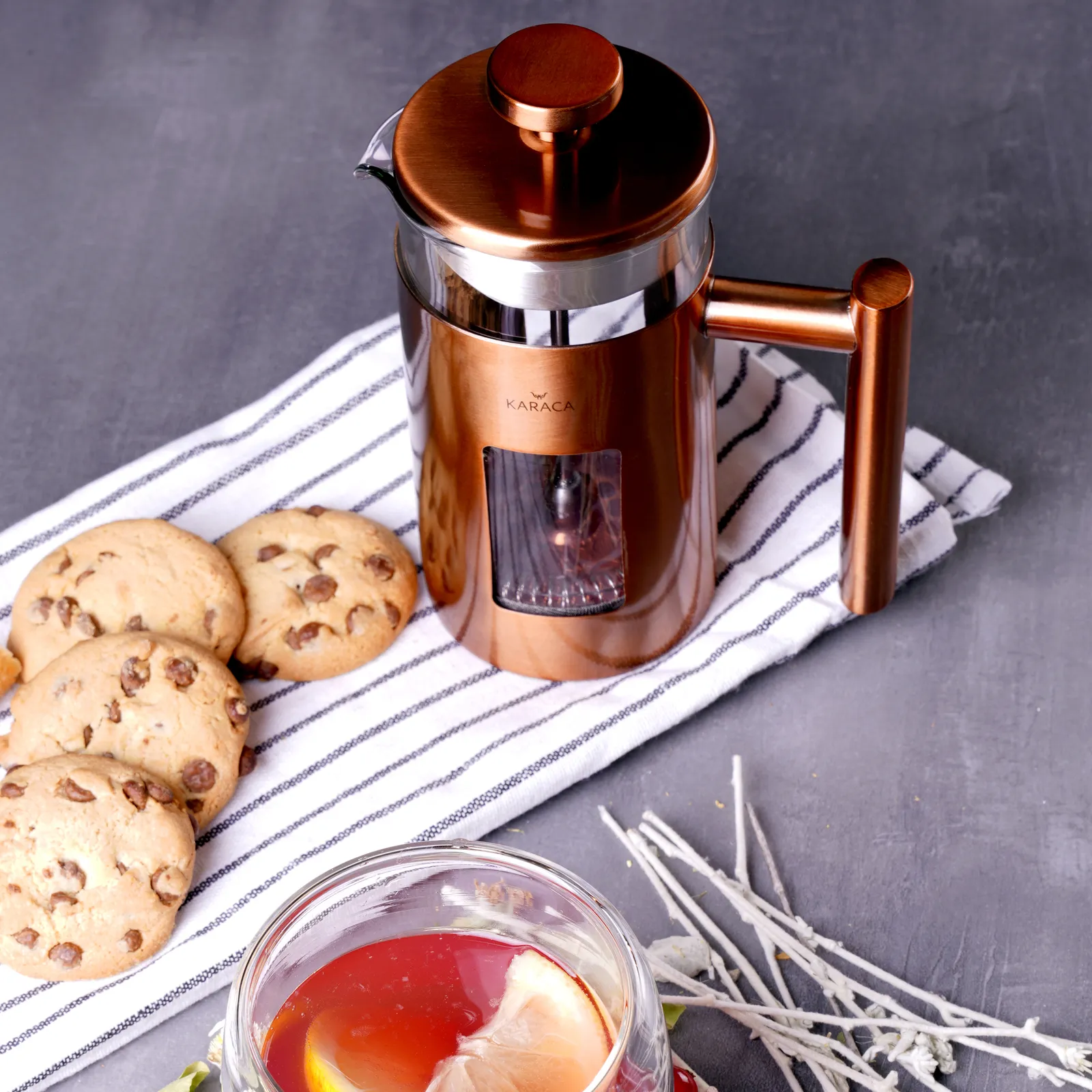 Karaca Borosilikat Glas Kupfer French Press 350 ml – Bild 4