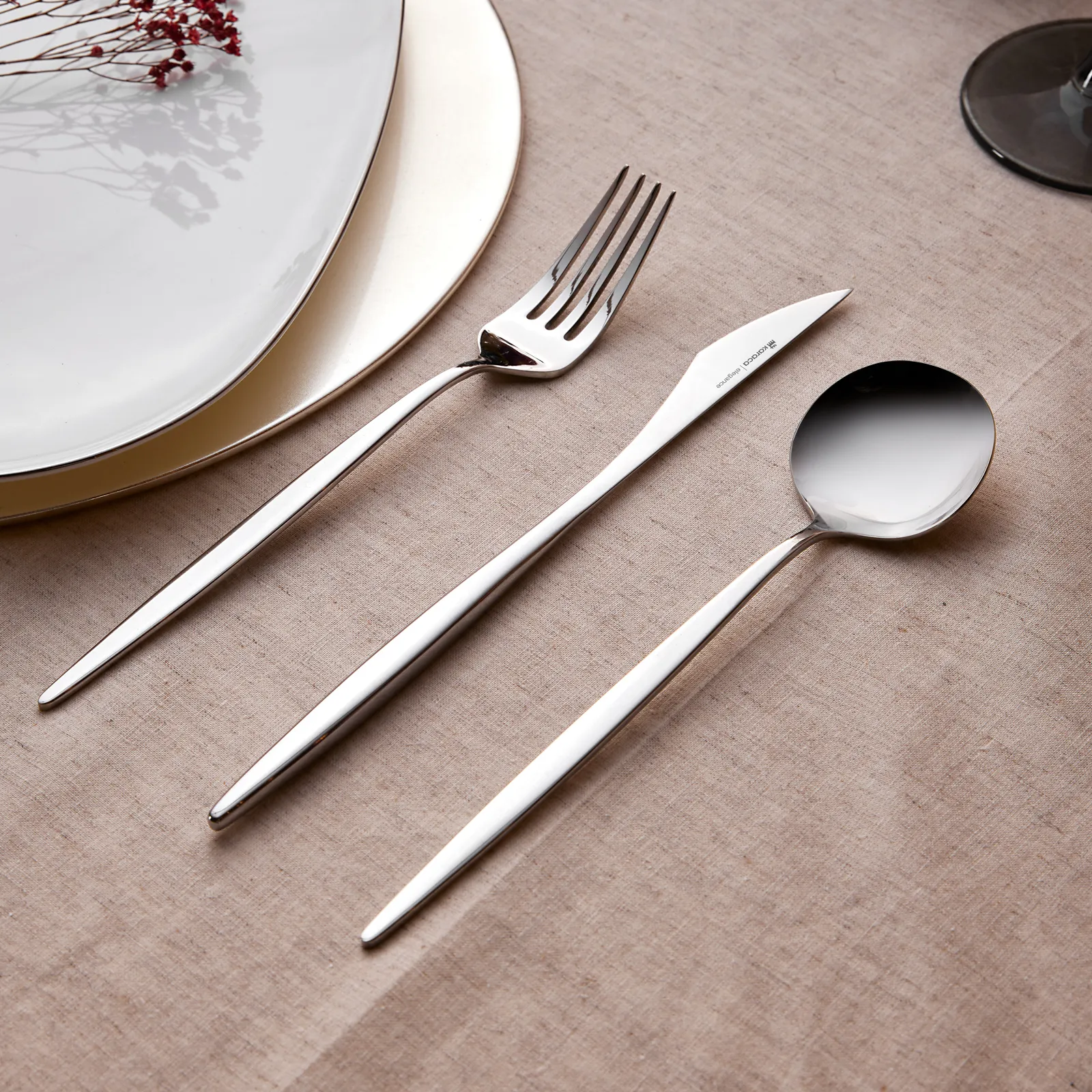 Karaca Porto 60-teiliges Elegance Besteck-Set für 12 Personen – Bild 7