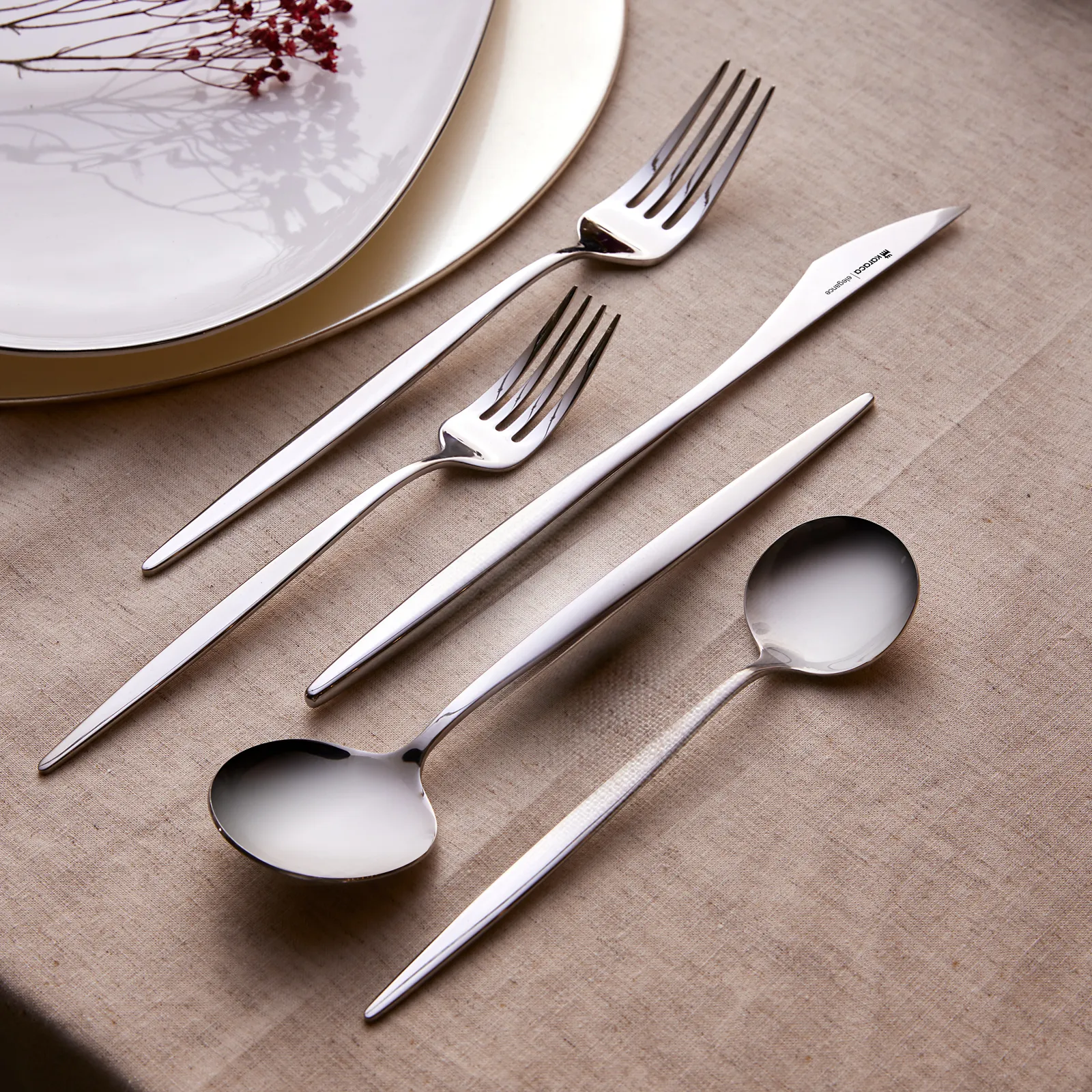 Karaca Porto 60-teiliges Elegance Besteck-Set für 12 Personen – Bild 8