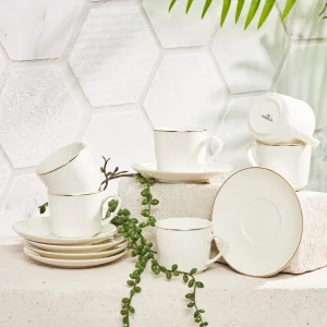 Karaca Tuba Porzellan Kaffeetassen-Set für 6 Personen 85 ml