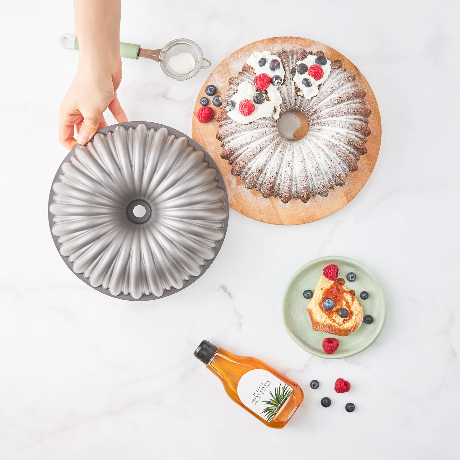 Karaca Cake Pro Geschnittene Gusskuchenform Anthrazit – Bild 4