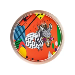 Karaca Zebra Metall Rundes Tablett