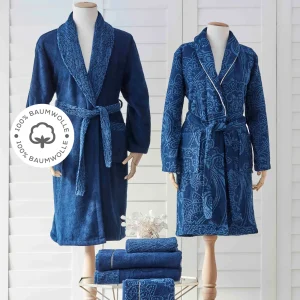 Karaca Home Venita Marineblau 6 Teiliges Privates Familienbadeset