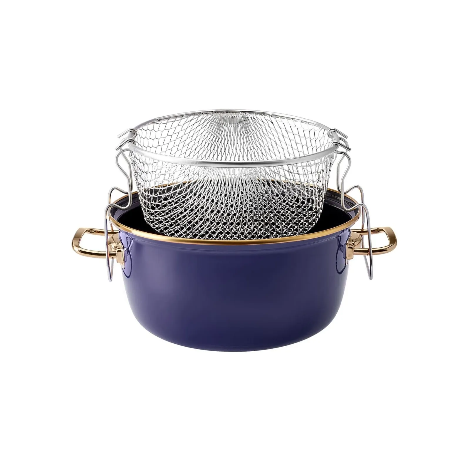 Karaca Love of Kitchen Retro Marineblau Emaillierter Bratentopf – Bild 5