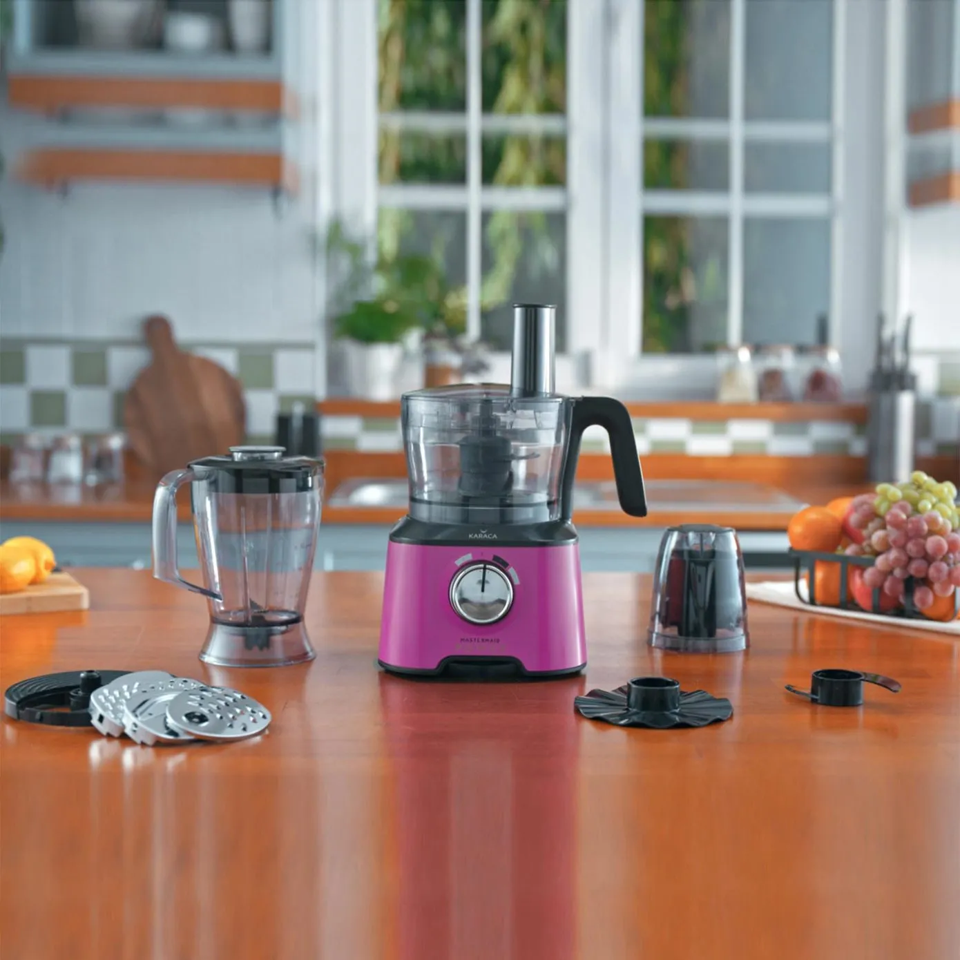 Karaca Mastermaid Power Multifunktionsset 10 in 1 Lebensmittelzubereitung 2000W Fuchsia