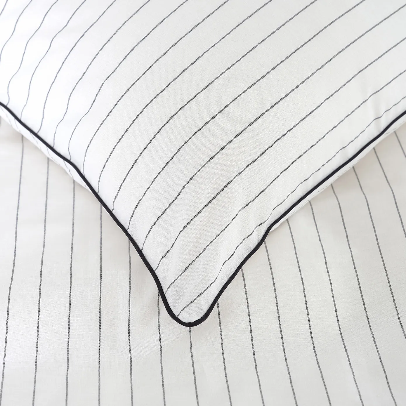 Misha Schwarz garngefärbt 100% Baumwolle 2 Personen Bettwäsche-Set – Bild 4