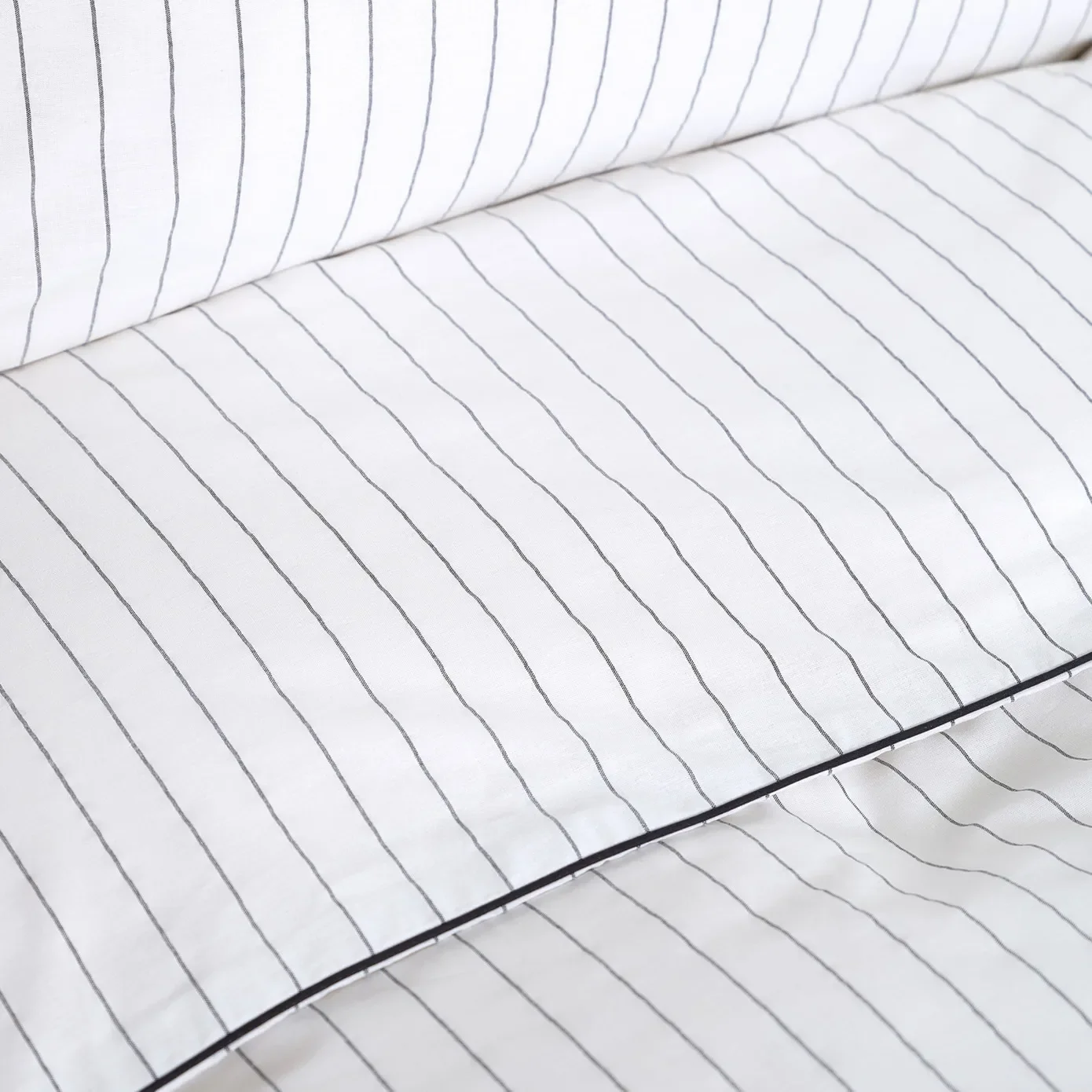 Misha Schwarz garngefärbt 100% Baumwolle 2 Personen Bettwäsche-Set – Bild 5