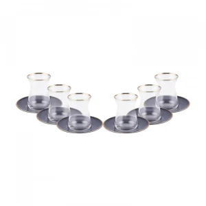 Karaca Retro Anthrazit Teeservice für 6 Personen