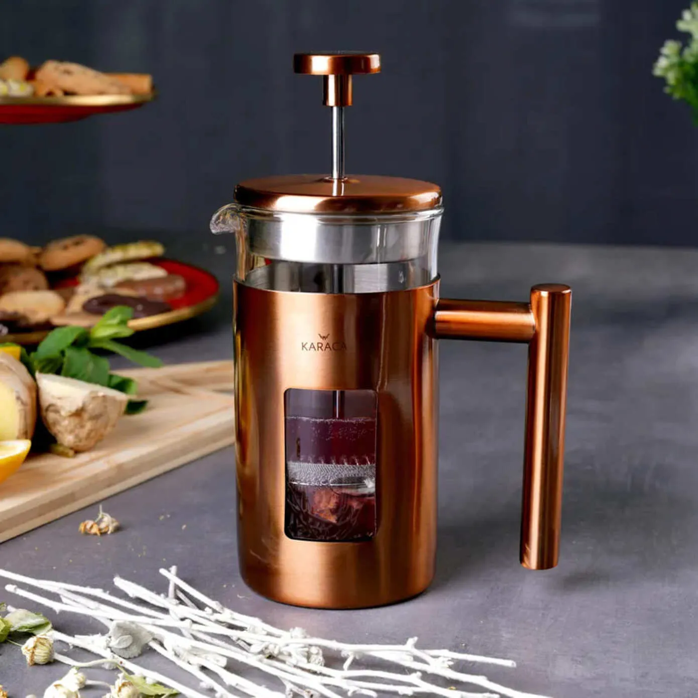 Karaca Borosilikat Glas Kupfer French Press 350 ml – Bild 5