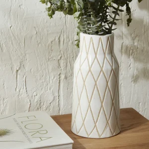 Karaca Home Mosaik Vase 16 x 16 x 32 cm Weiß