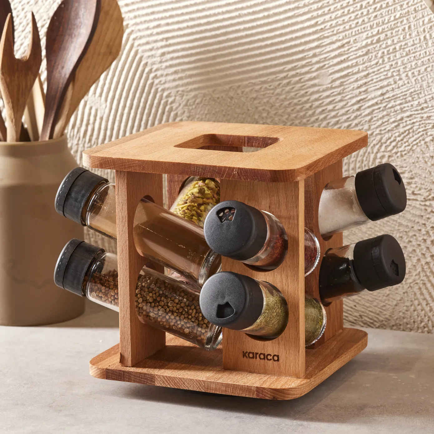 Karaca Aspen 9-teiliges Glasgewürzset mit Ständer – Bild 2
