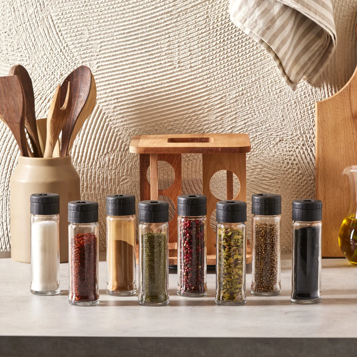Karaca Aspen 9-teiliges Glasgewürzset mit Ständer – Bild 3