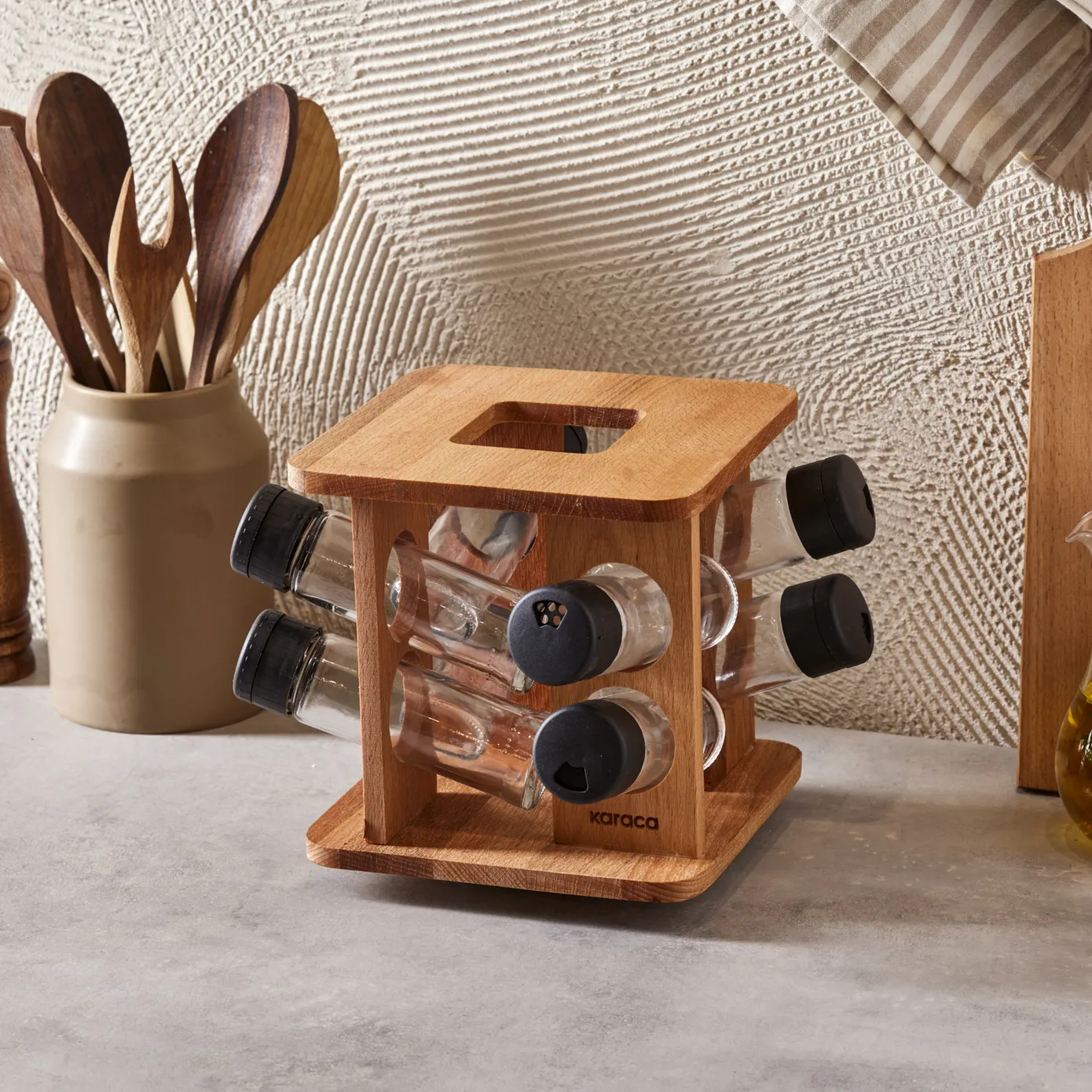 Karaca Aspen 9-teiliges Glasgewürzset mit Ständer – Bild 4