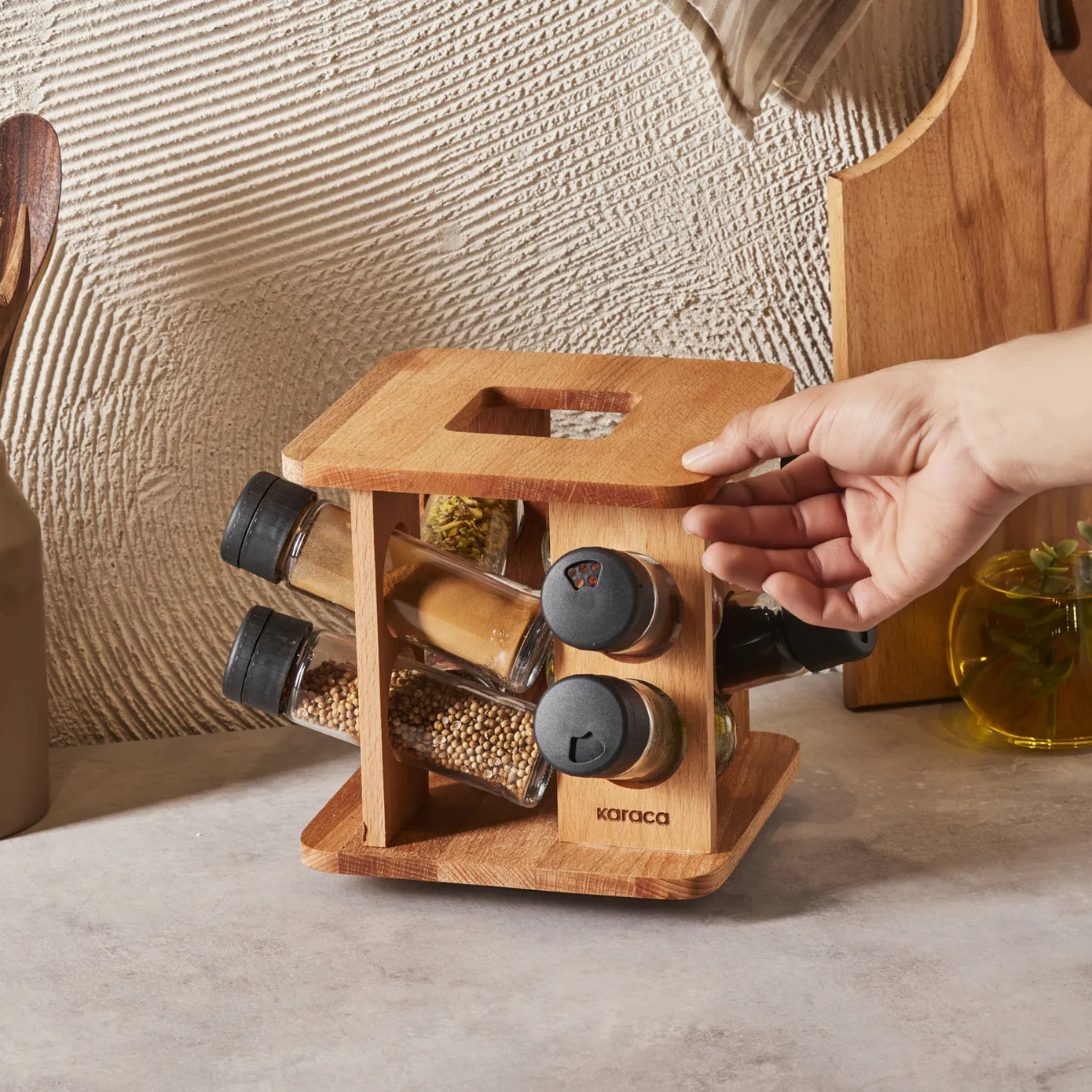 Karaca Aspen 9-teiliges Glasgewürzset mit Ständer – Bild 5