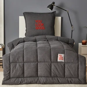 Karaca Motto Anthrazit Cotton Comfort Set 135X200 cm