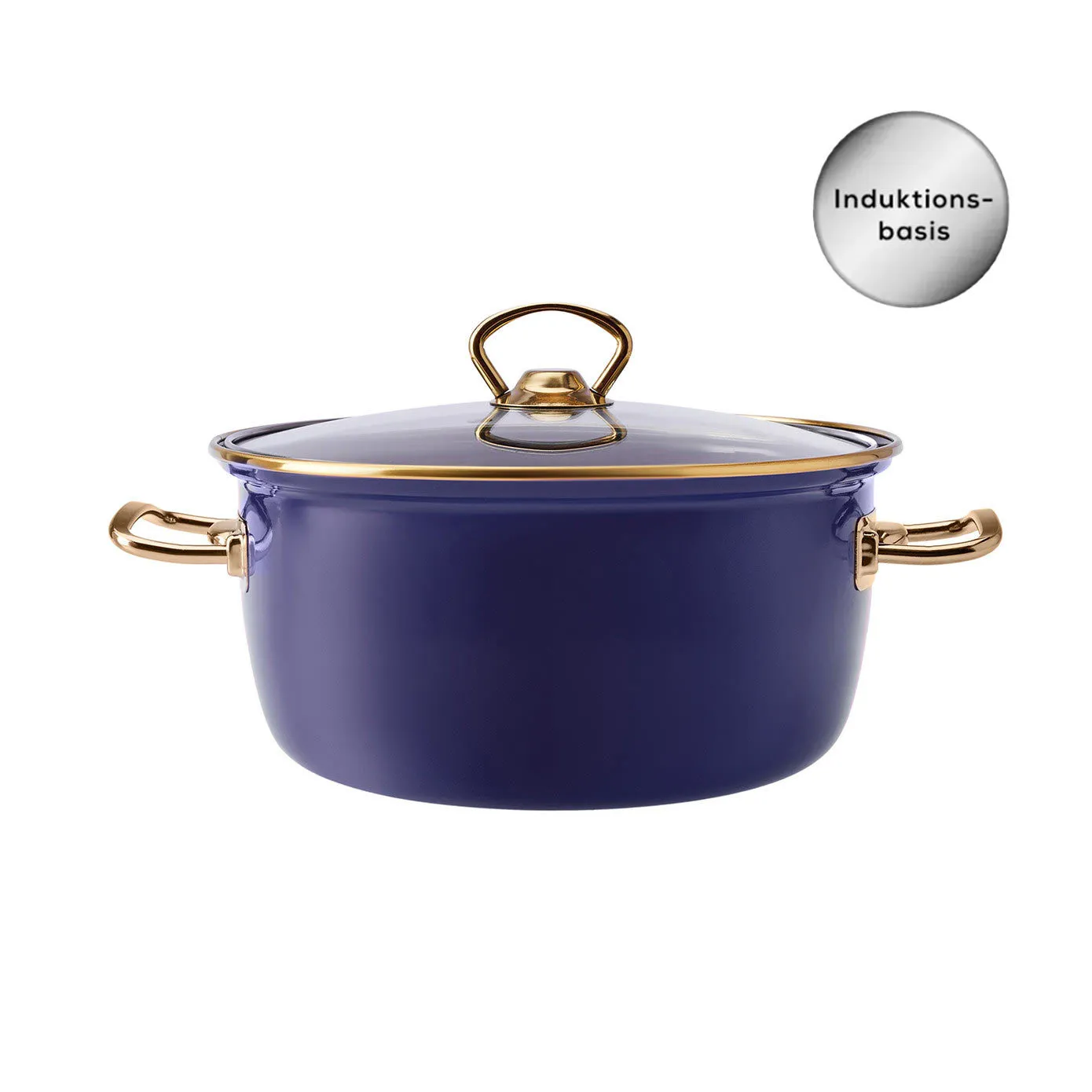 Karaca Love of Kitchen Retro Marineblau Emaillierter Bratentopf – Bild 2