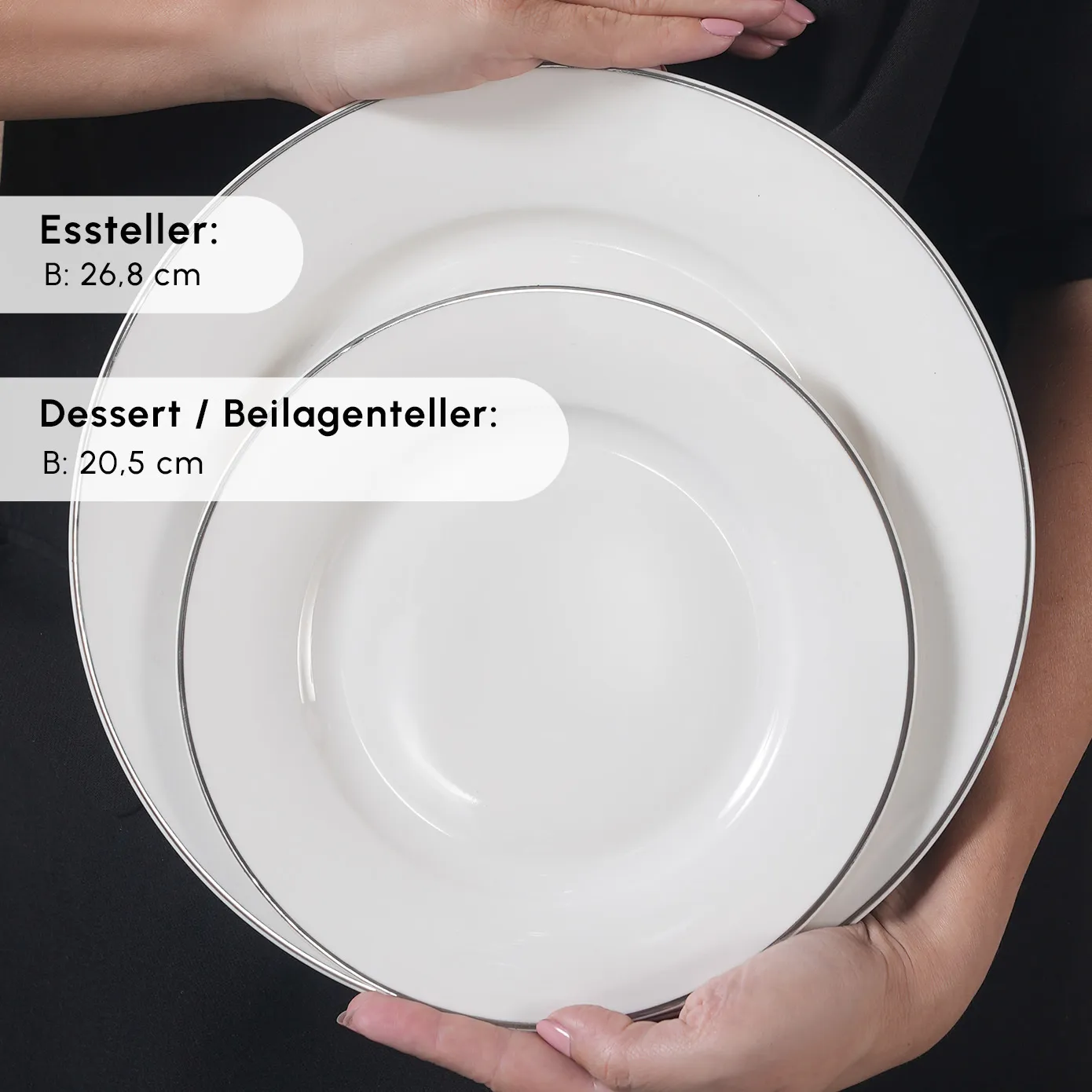 Karaca Rebeca Platinium 24 Teile 6 Personen Porzellan-Geschirrset – Bild 5