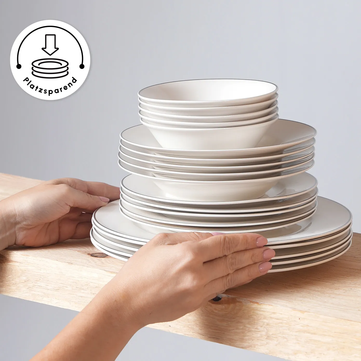 Karaca Rebeca Platinium 24 Teile 6 Personen Porzellan-Geschirrset – Bild 7