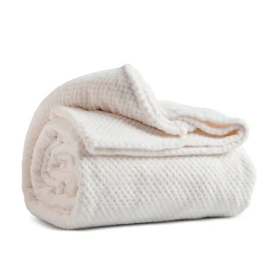 Karaca Pearl Baby Fleece Wellsoft Doppel Decke, Weiß
