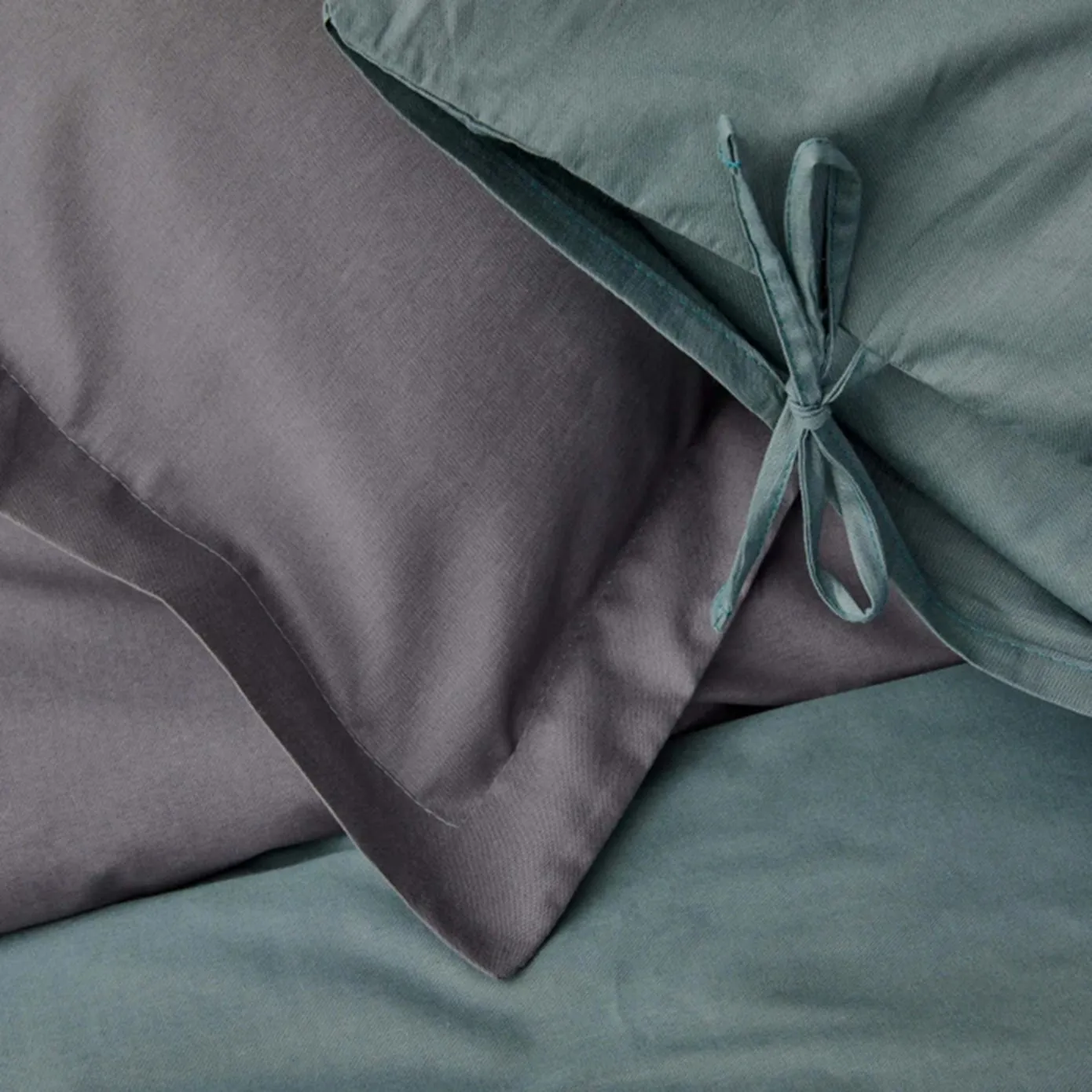 Karaca Home Basic Doppelseitiges Bettbezug-Set, Petrol – Bild 2