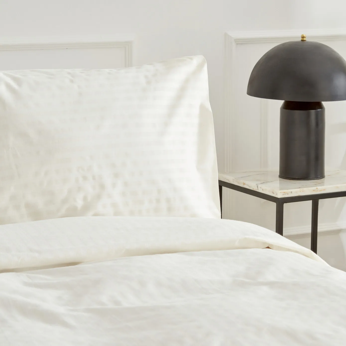 Karaca Home Josef gestreift Satin Doppel Bettbezug Set Ecru – Bild 3