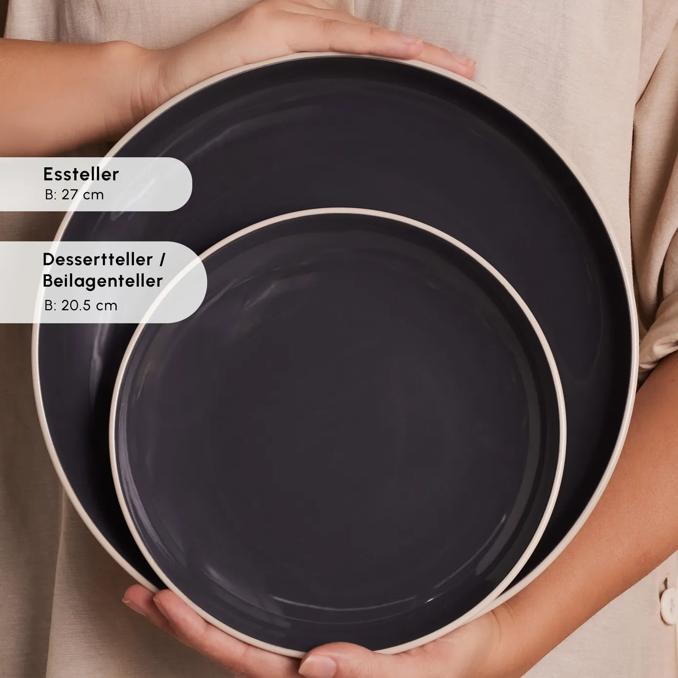 Karaca Terra 36-Teiliges 8-Personen Geschirrset Anthrazit – Bild 7