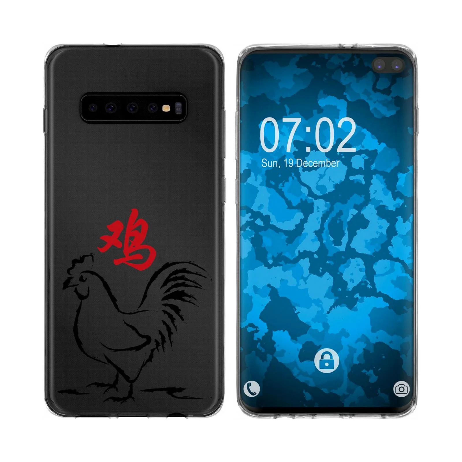 PhoneNatic Case kompatibel mit Samsung Galaxy S10 Plus Silikon-Hülle Tierkreis Chinesisch M10