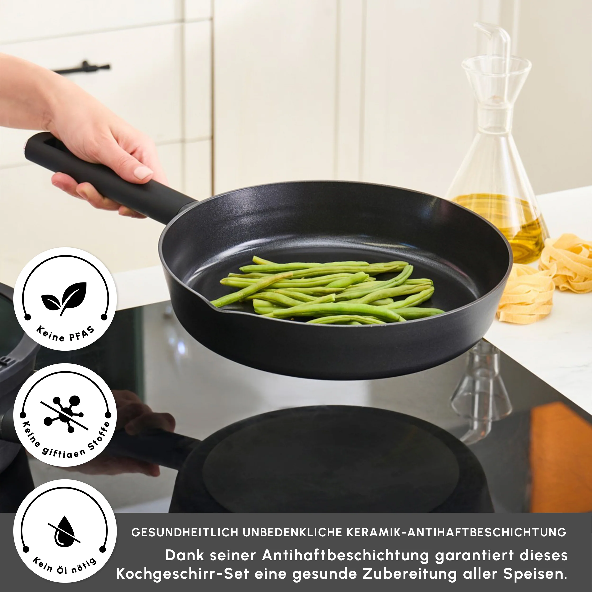 Karaca Swiss Crystal Midnight Keramik Kochgeschirr-Set 6-teilig – Bild 5