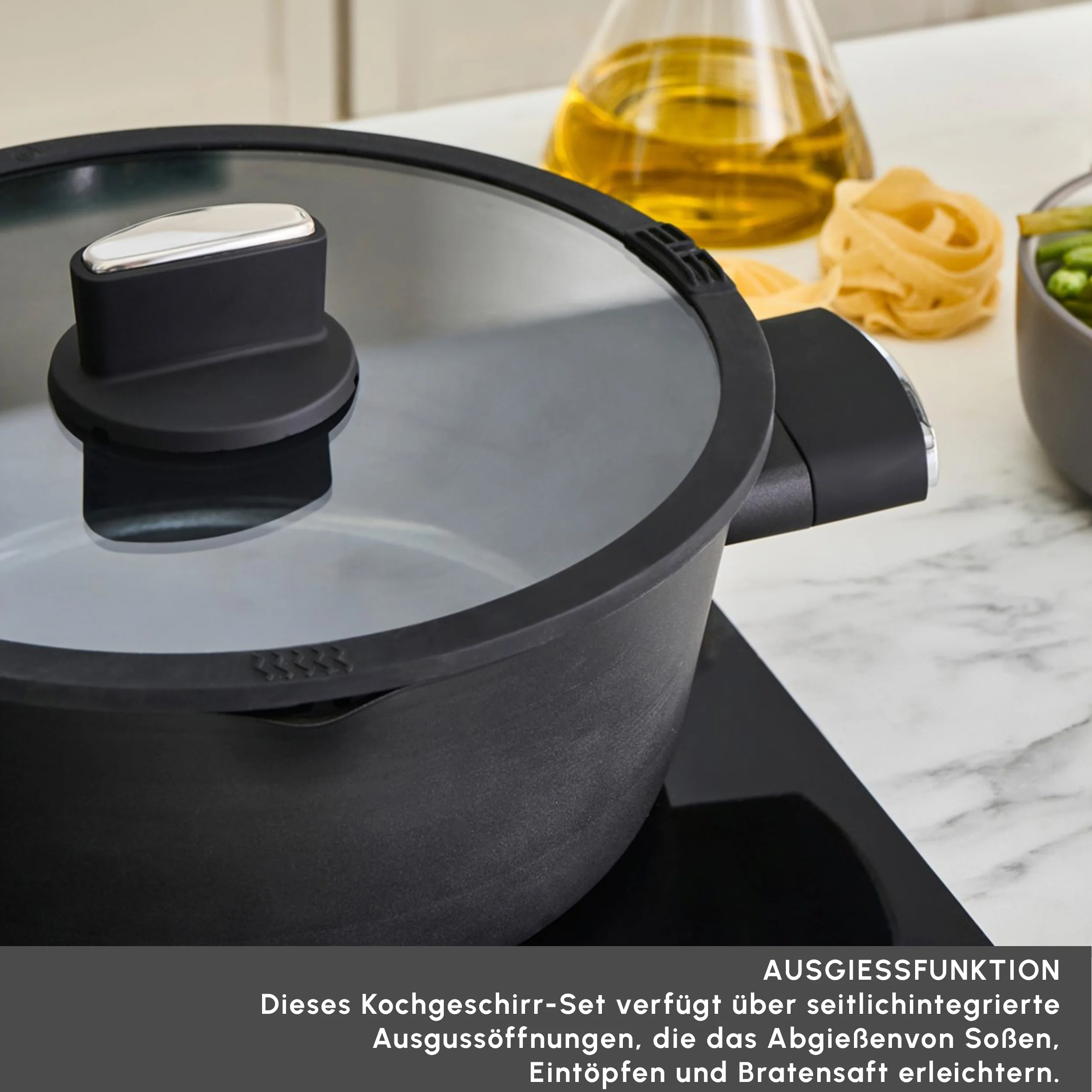 Karaca Swiss Crystal Midnight Keramik Kochgeschirr-Set 6-teilig – Bild 6