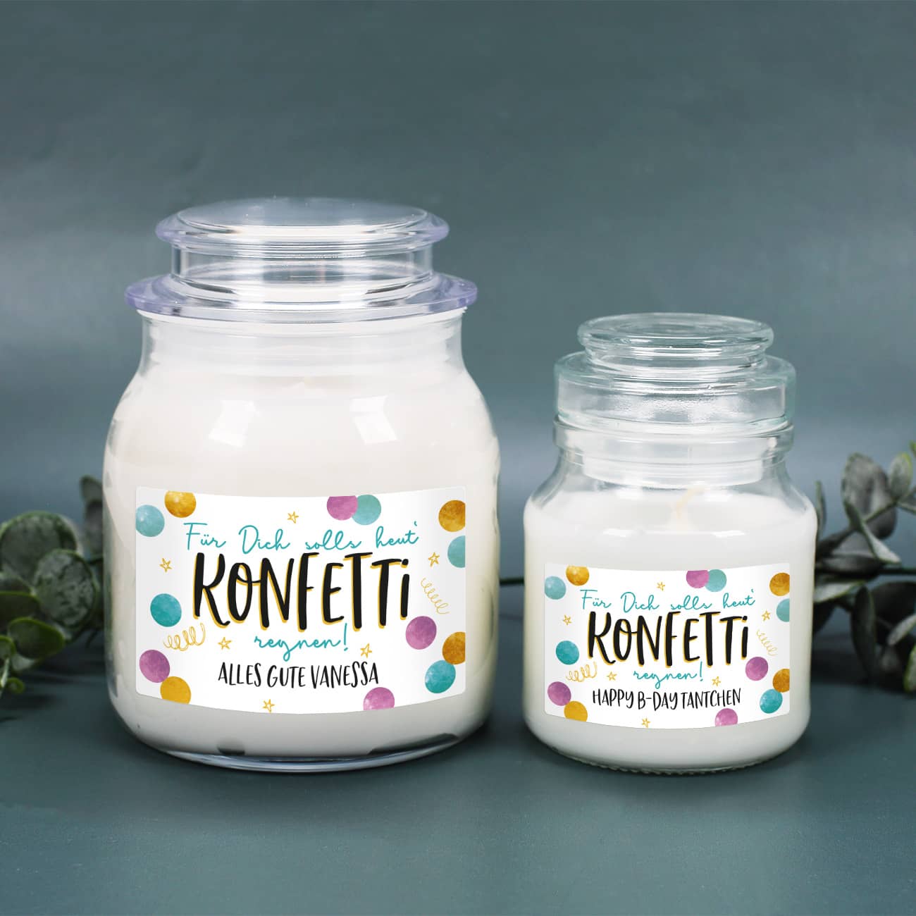 Für Dich solls heut' Konfetti regnen - Geburtstagskerze mit Ihrem Wunschtext – Bild 7