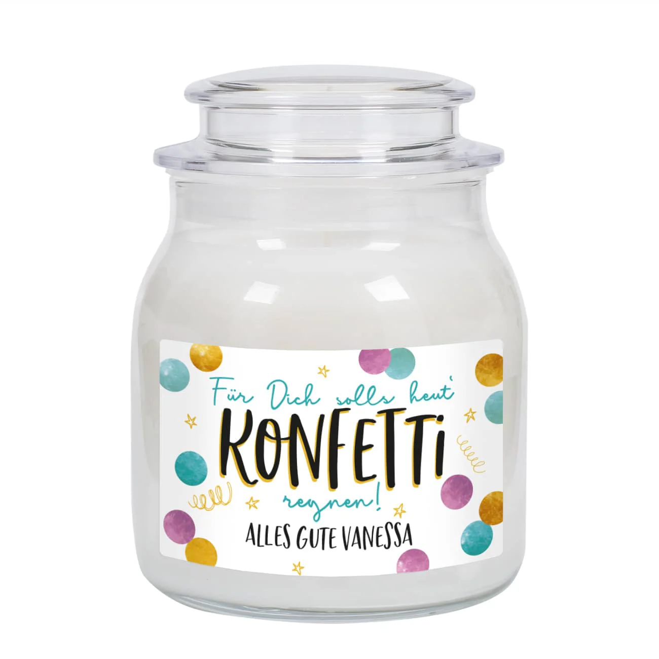 Für Dich solls heut' Konfetti regnen - Geburtstagskerze mit Ihrem Wunschtext – Bild 8