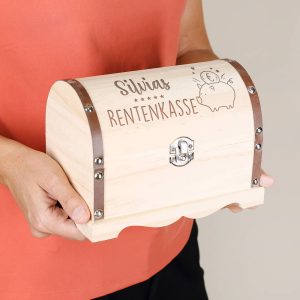 Rentenkasse - Schatztruhe in 3 Größen als Geschenk zur Rente