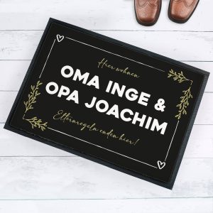 Lustige Oma Opa Fußmatte - Elternregeln enden hier - personalisierbar