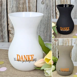Personalisierte Ritzenhoff Vase als Dankeschön mit eigenem Text | 3 Farben zur Auswahl